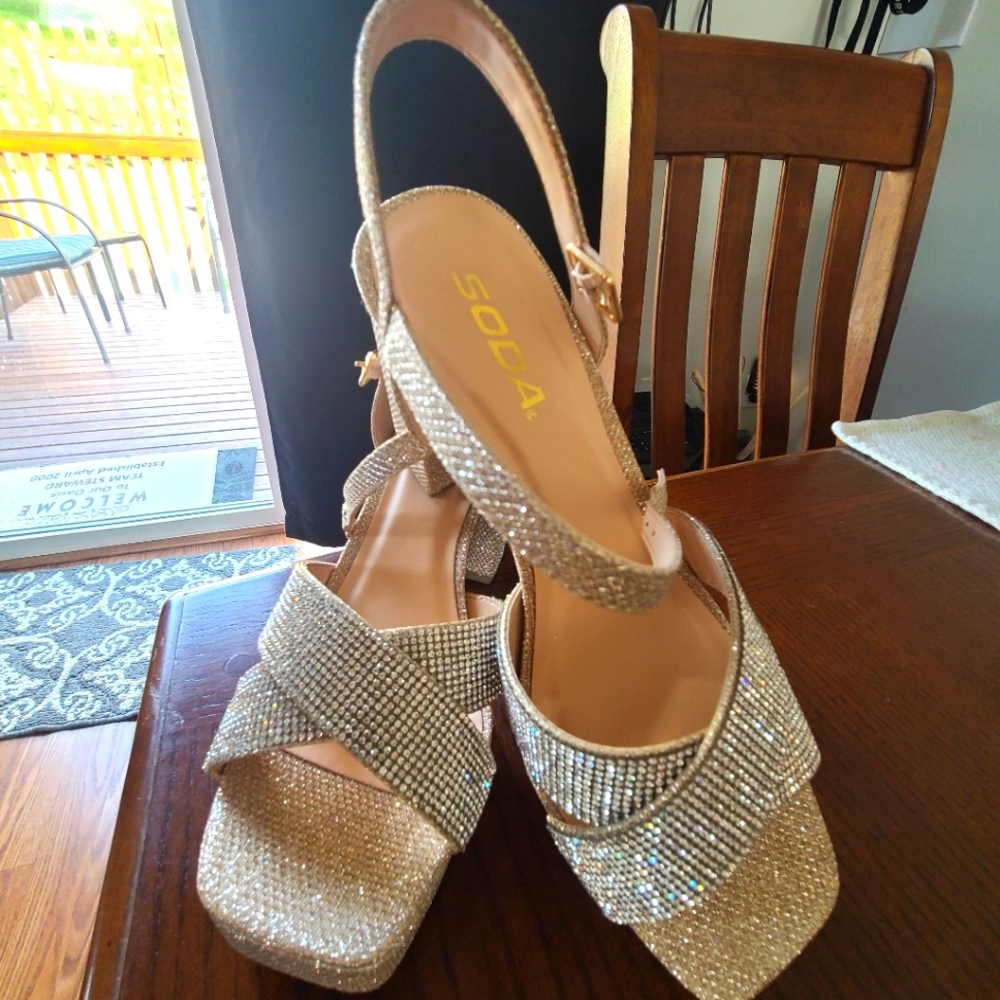 Sparkly Heels. Size 7.5 Worn twice. No flaws. Very comfortable!